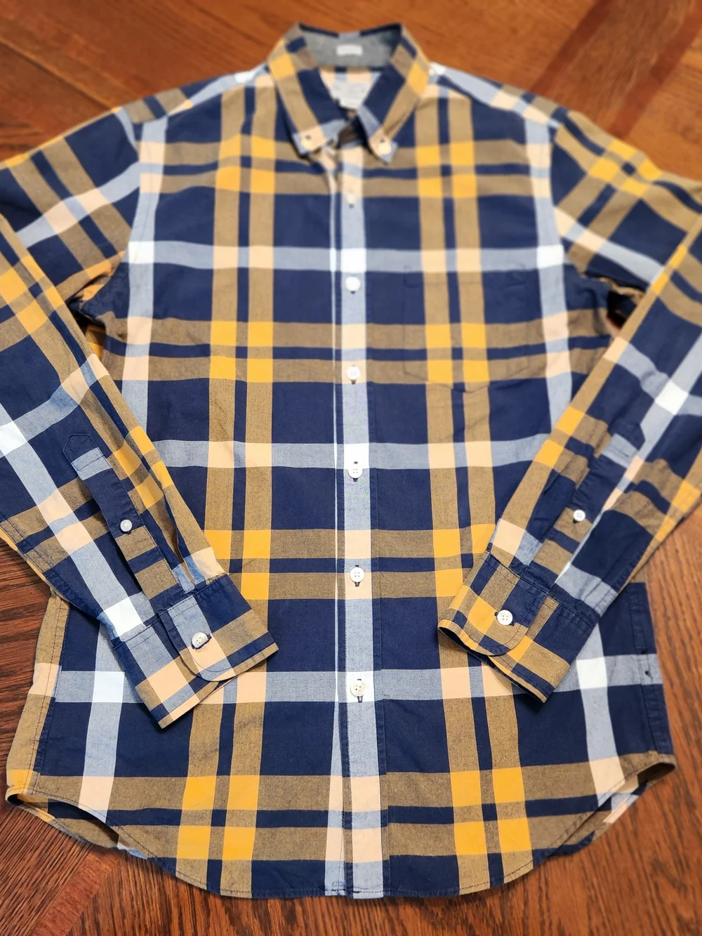 J. Crew VTG Men's Size S Plaid Check Cotton Slim-Fit Long-Sleeve Shirt Heritage